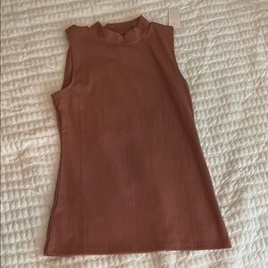 Loft NWT Sleeveless Ribbed Top in coral